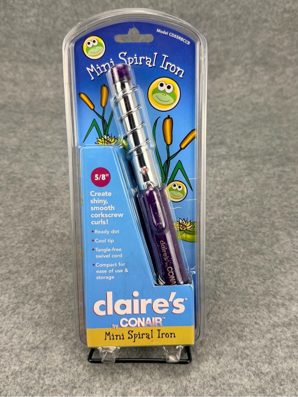Claire’s by Conair Mini Spiral Iron 5/8” Curling Iron Purple CD55RBCCB NEW